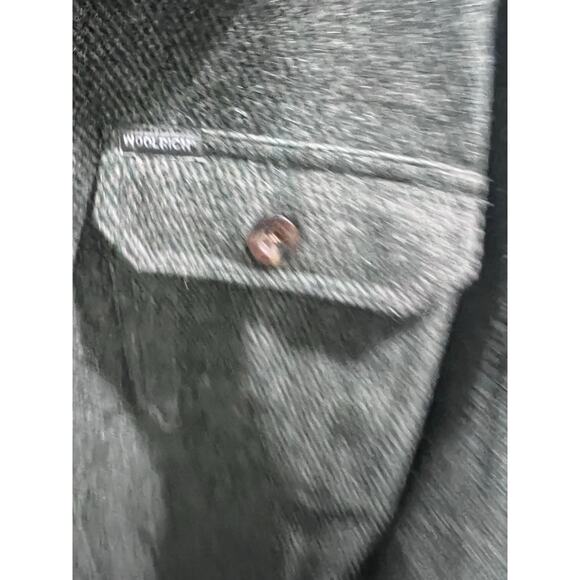 Woolrich VTG Men XL Wool Nylon Shirt Jacket Green Herringbone WPL 6635 Logo #110 - Picture 3 of 10